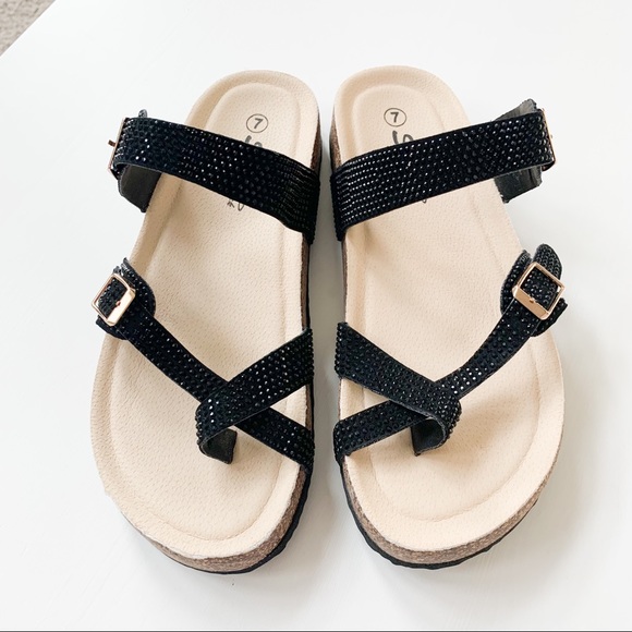 SuperJack Black Slide Sandals #205 - Picture 4 of 8